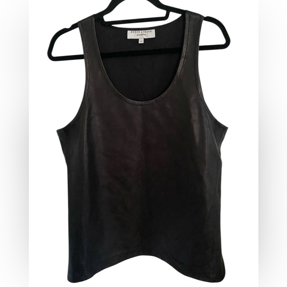 NWT Athleta x Derek Lam Leather Black Top Women’s Oversized Size Large - Picture 10 of 10